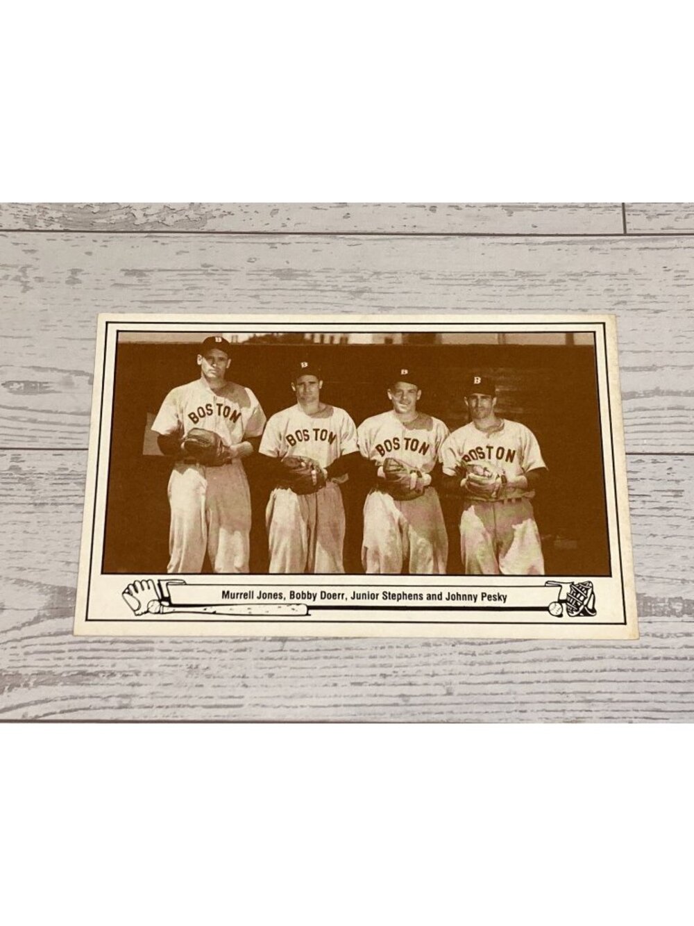 Playball Photo Postcard Murrell Jones Bobby Doerr Junior Stephens Johnny Pesky